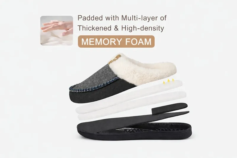 memory foam plush slipper structure development