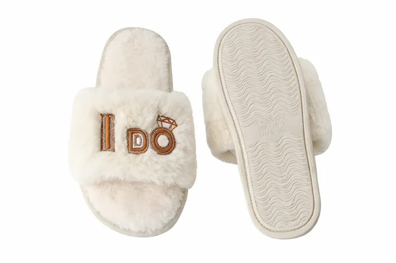 Custom TPR sole plush slippers