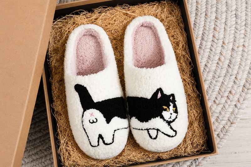 Custom packaging for plush slippers