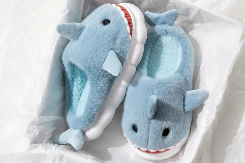 Custom Shark Plush Slippers