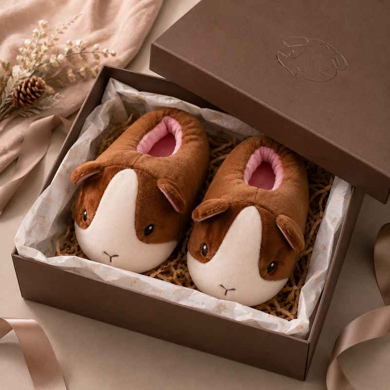Gift box packaging for plush slippers