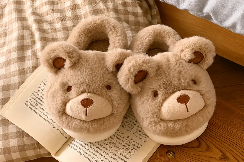Custom Teddy Bear Plush Slippers
