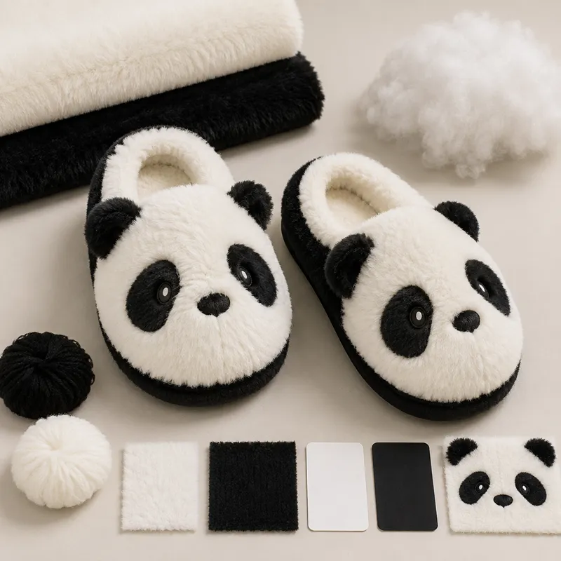 Classic black and white panda slipper colors