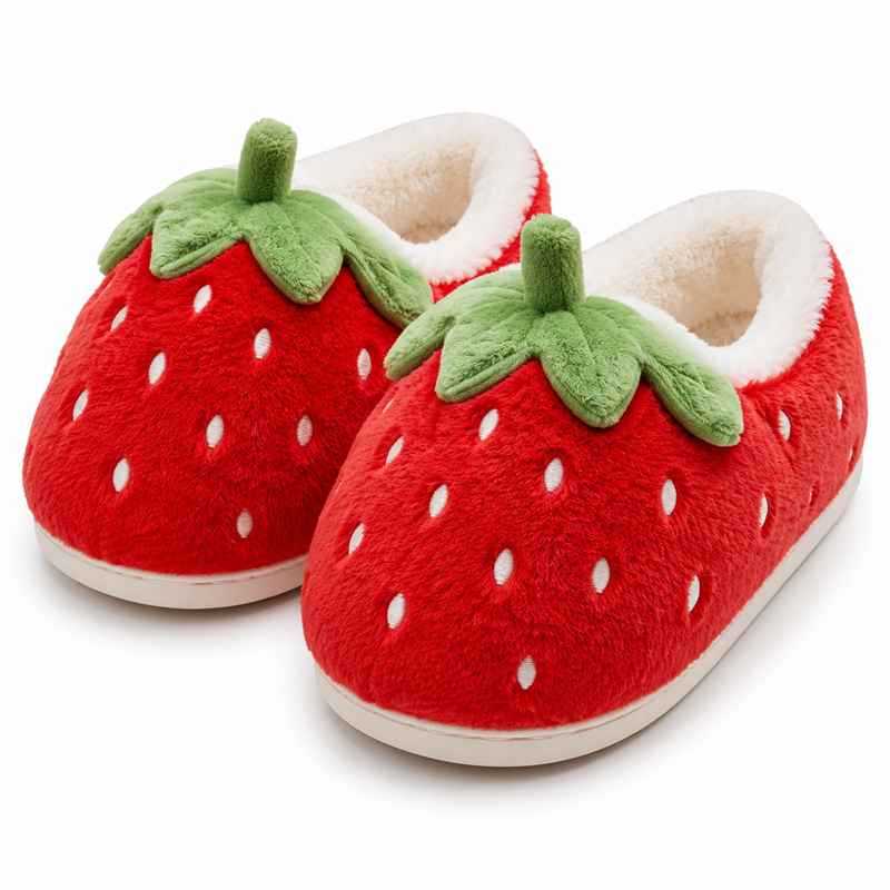 Classic Strawberry Plush Slippers
