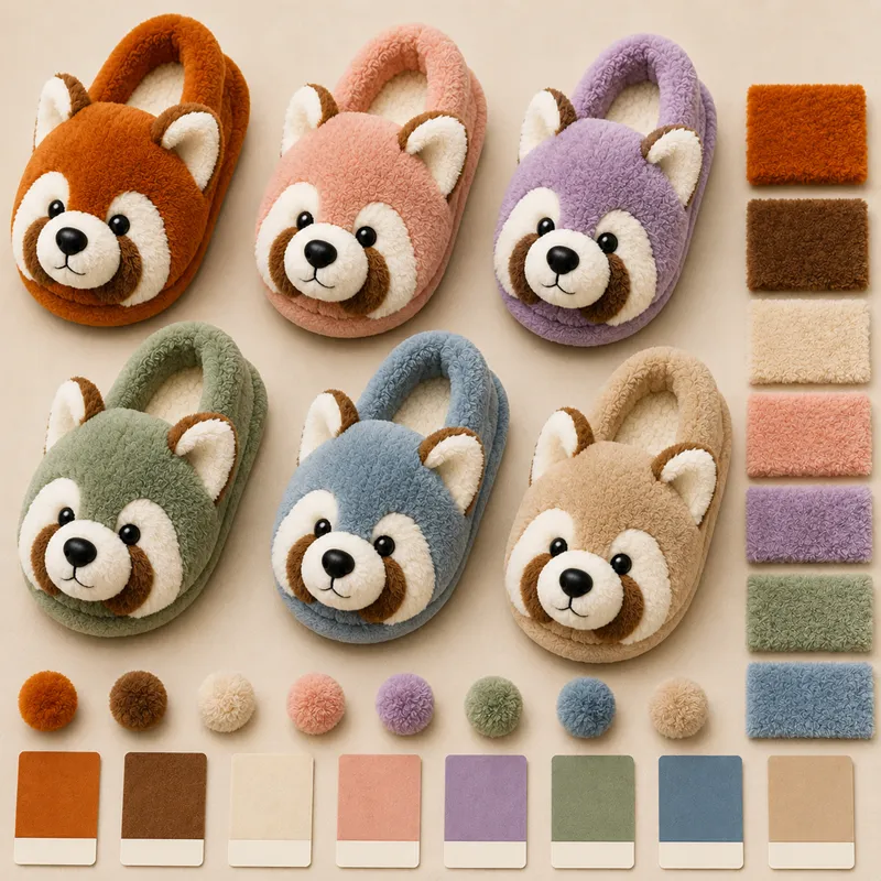 Custom brand colors for plush slippers