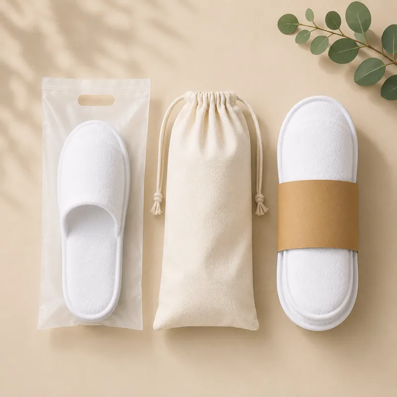 Custom hotel slippers packaging