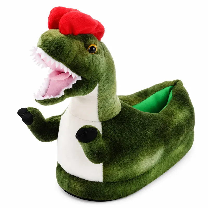 Custom T-Rex plush slippers