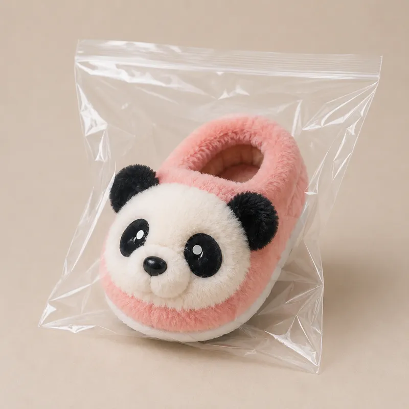 OPP poly bags for panda plush slippers