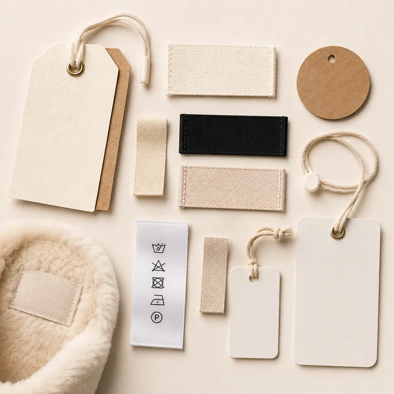 Private label tags for custom panda plush slippers
