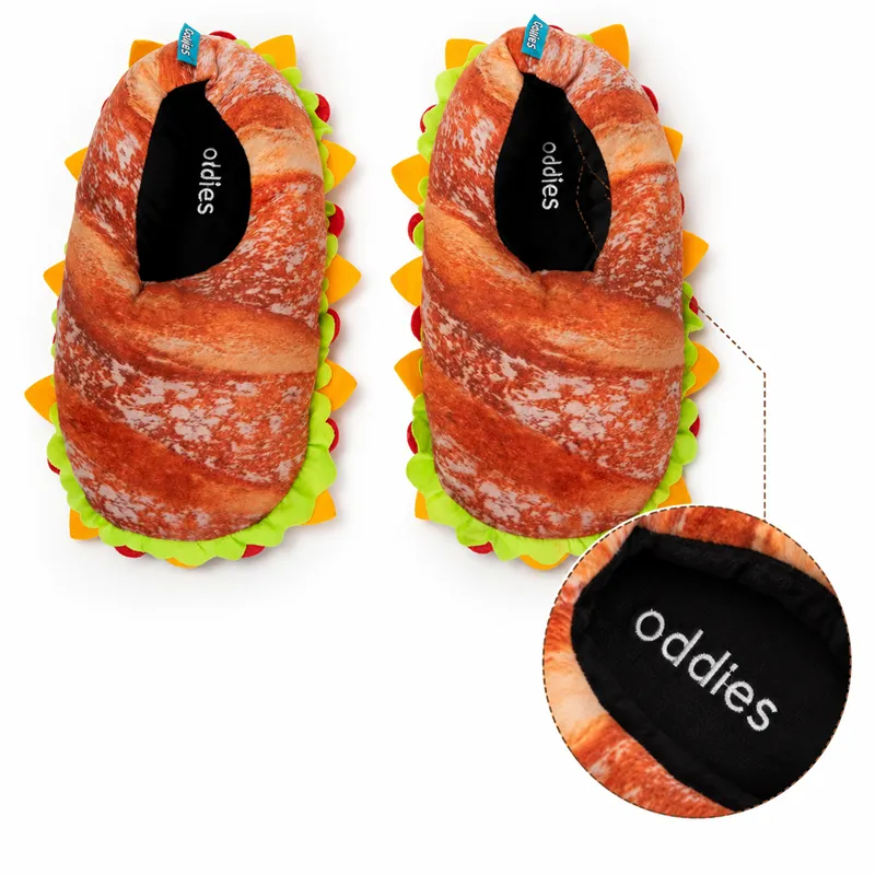 Logo customization options for bread plush slippers