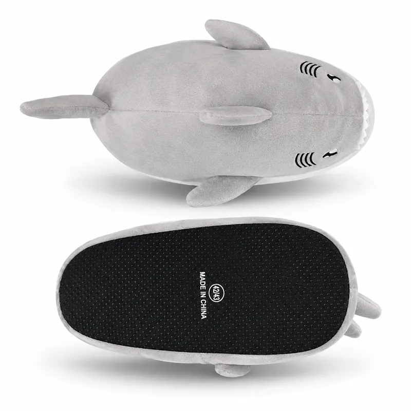 Sole options for custom shark plush slippers