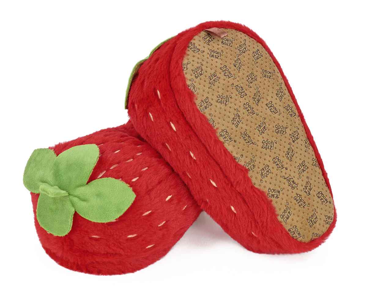 Sole options for custom strawberry plush slippers