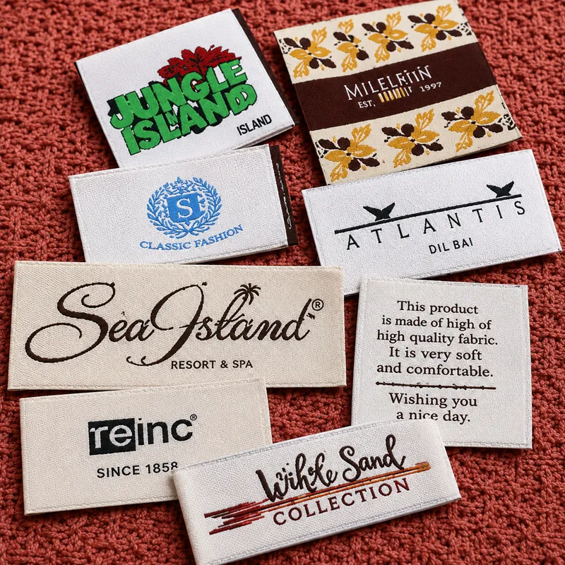 Woven label logo hotel slippers