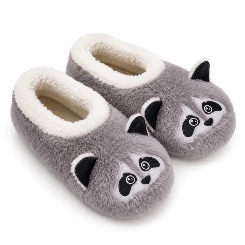 Cozy Raccoon House Slippers