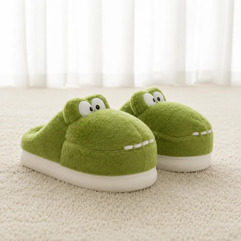Crocodile Clog Style Plush Slippers