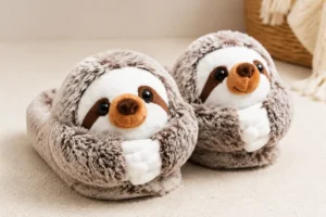 custom sloth plush slippers