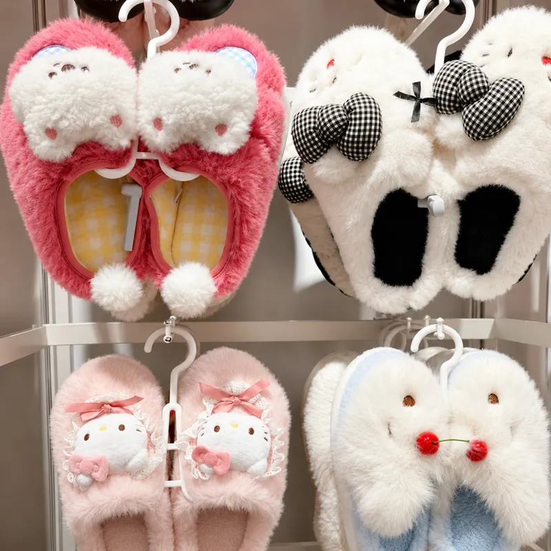 Custom plush slippers prepared for winter and holiday sales
