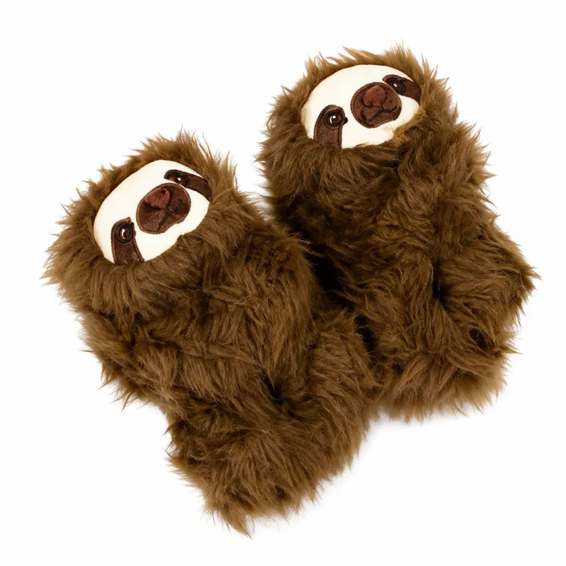 Furry Sloth Animal Slippers