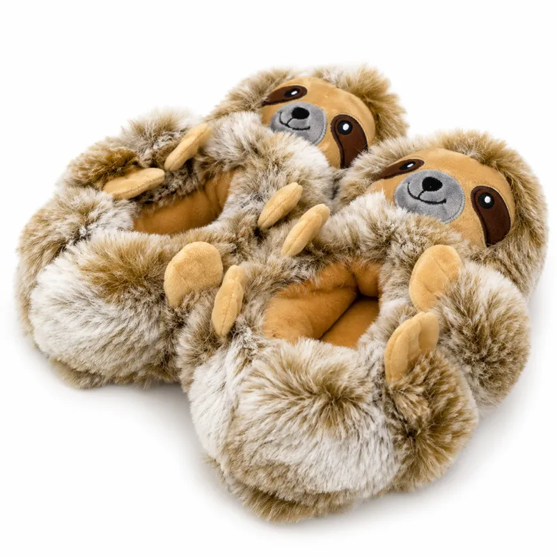 Long Arm Sloth Plush Slippers
