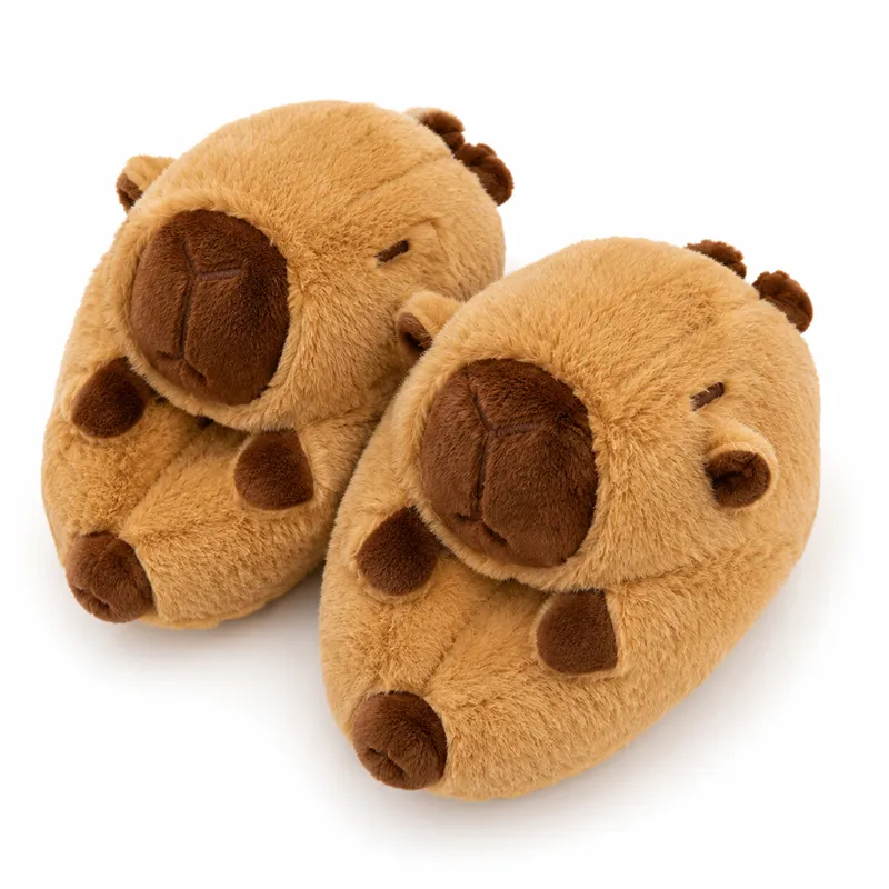 Sleeping Capybara Plush Slippers