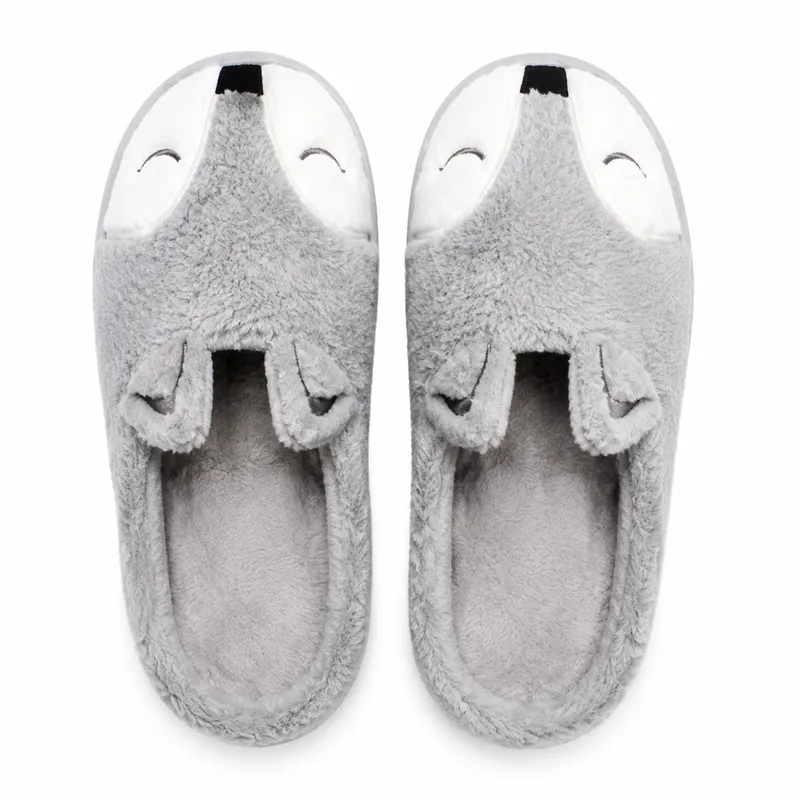 Sleeping Fox Face Plush Slippers