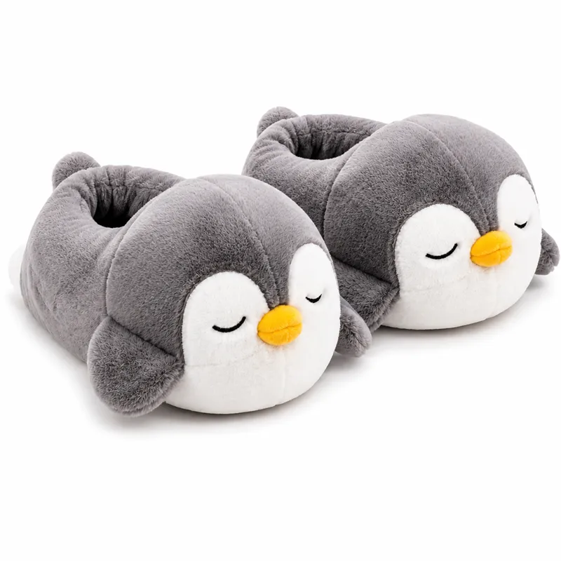 Sleeping Penguin Plush Slippers