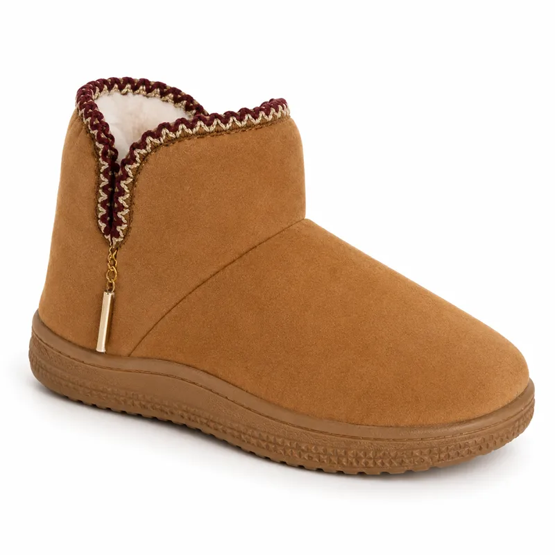 Faux Suede Bootie Slippers