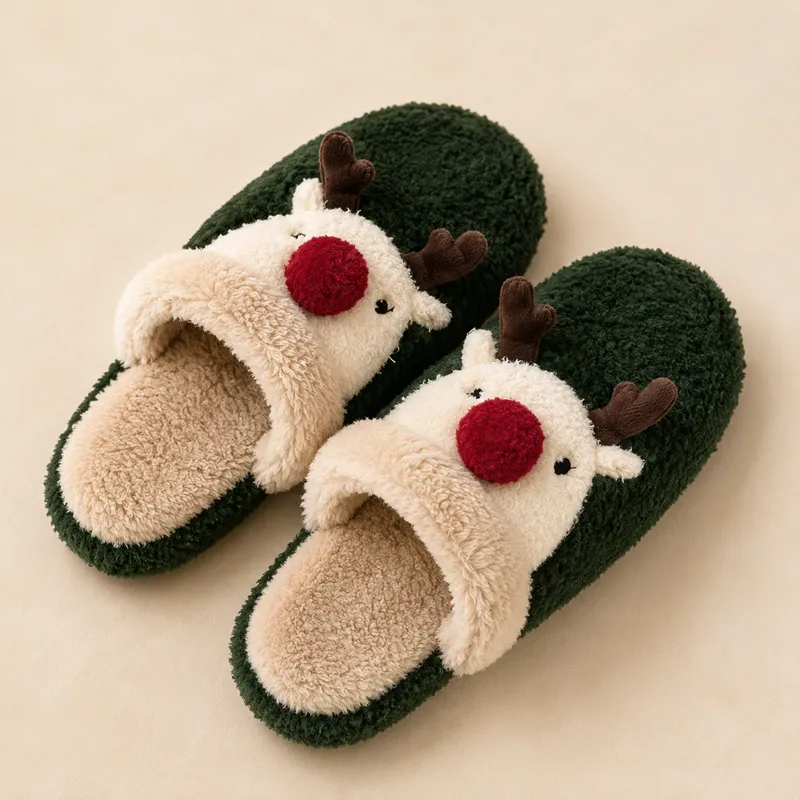 Custom reindeer Christmas slippers