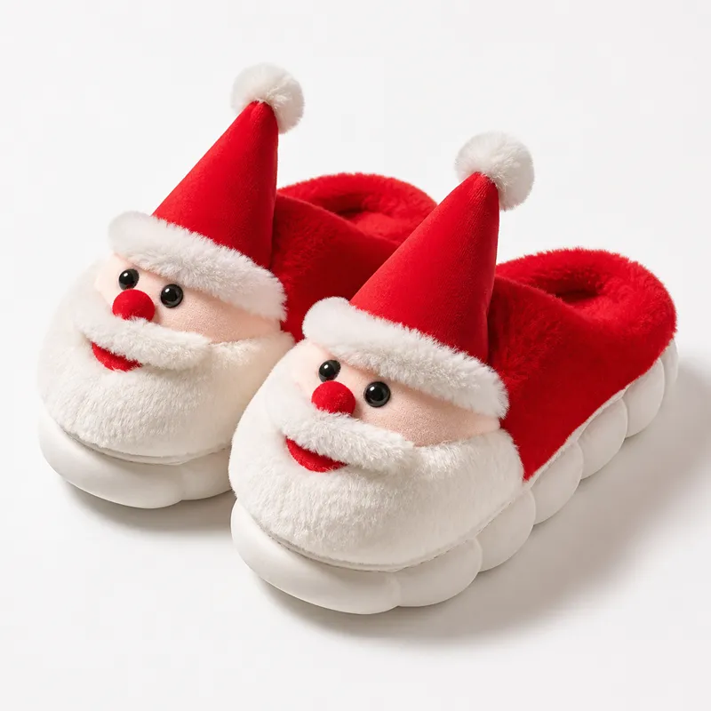 Santa Christmas plush slippers
