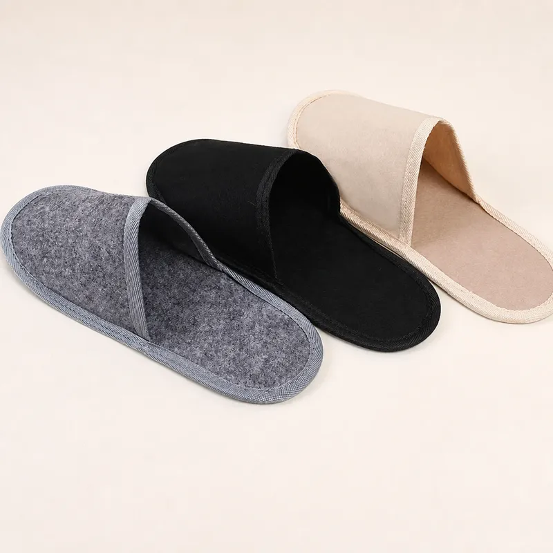Custom felt hotel slippers for hospitality and bulk orders
