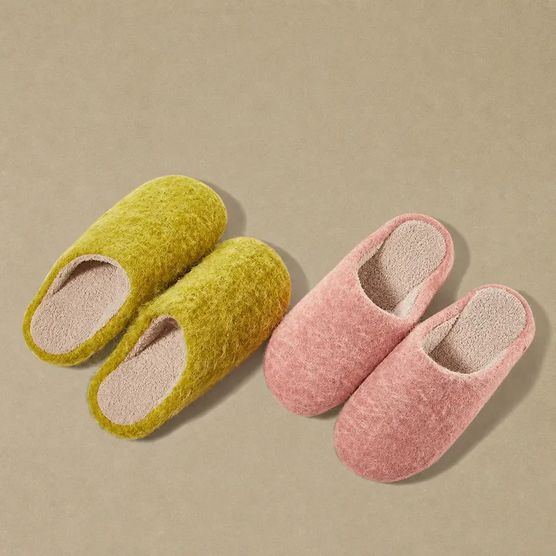 Custom women's felt slippers for wholesale and private label collections